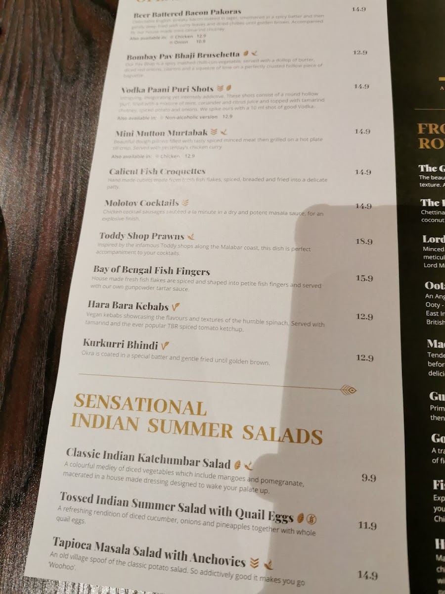 The British Raj Photo Menu 8