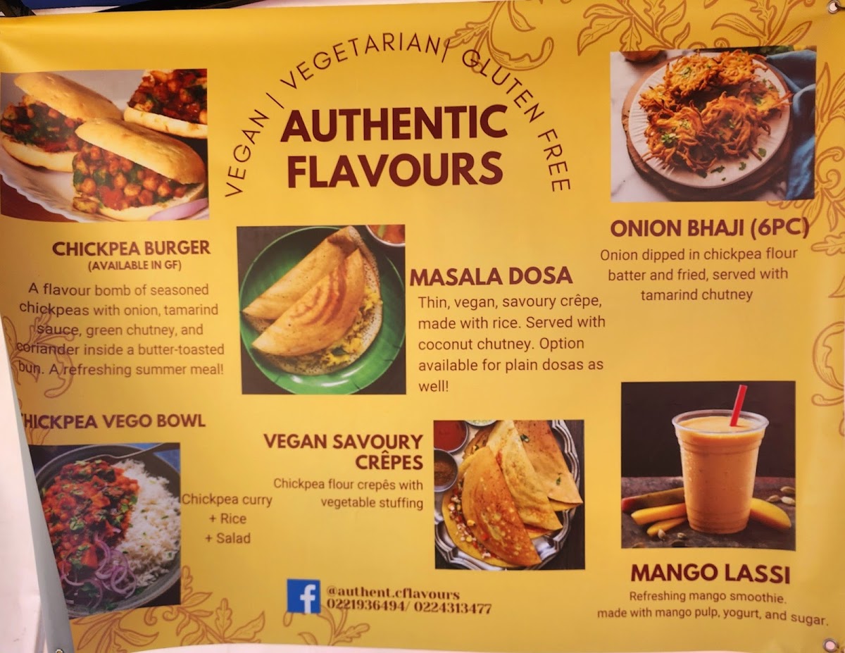 Authentic Flavours Vegetarian Takeaway Photo Menu 3