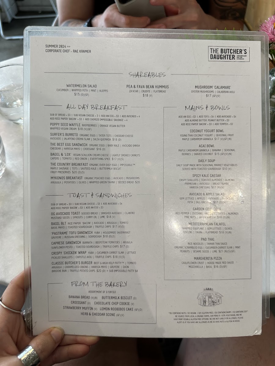 The Butcher's Daughter Photo Menu 6