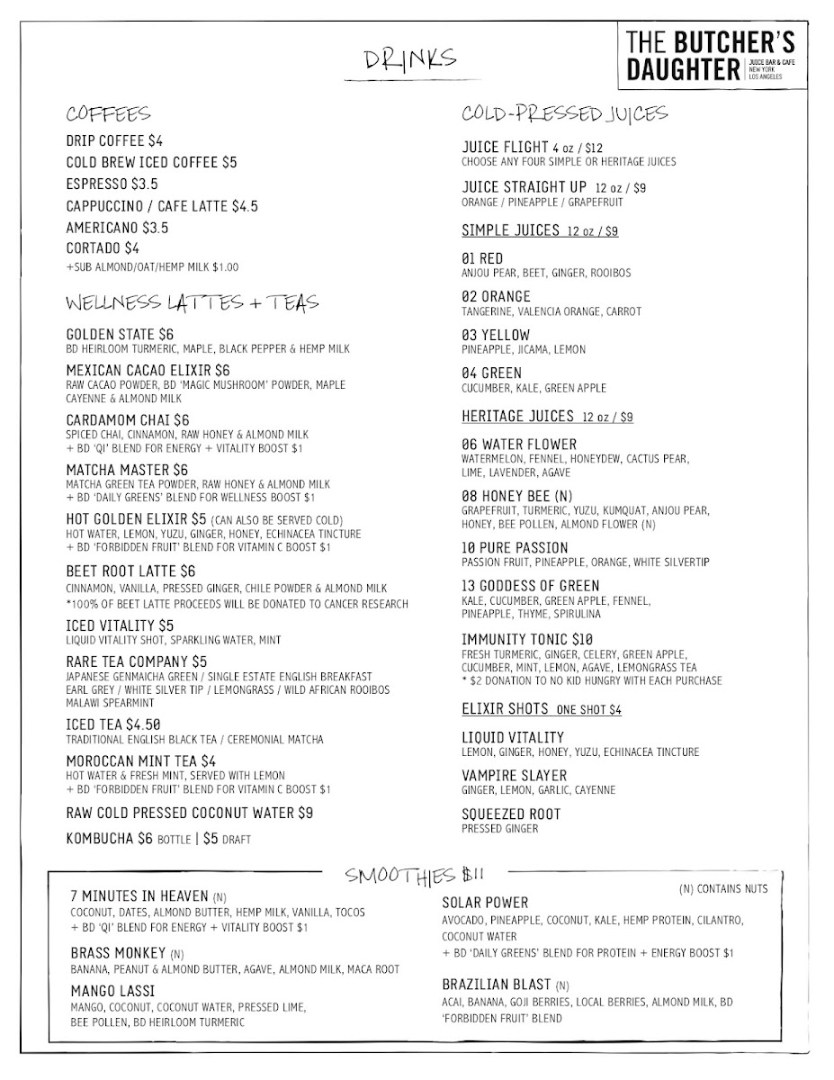 The Butcher's Daughter Photo Menu 7
