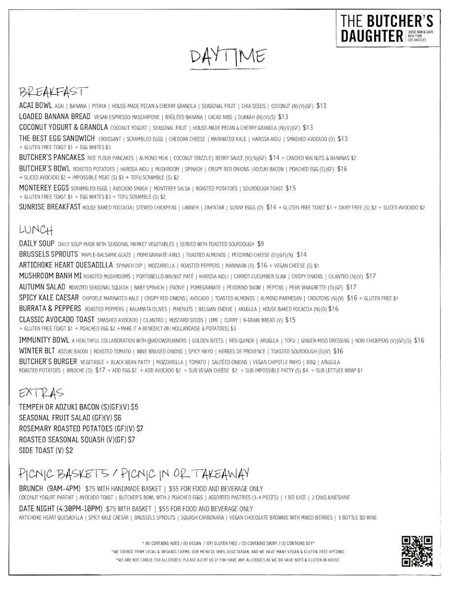 The Butcher's Daughter Photo Menu 8