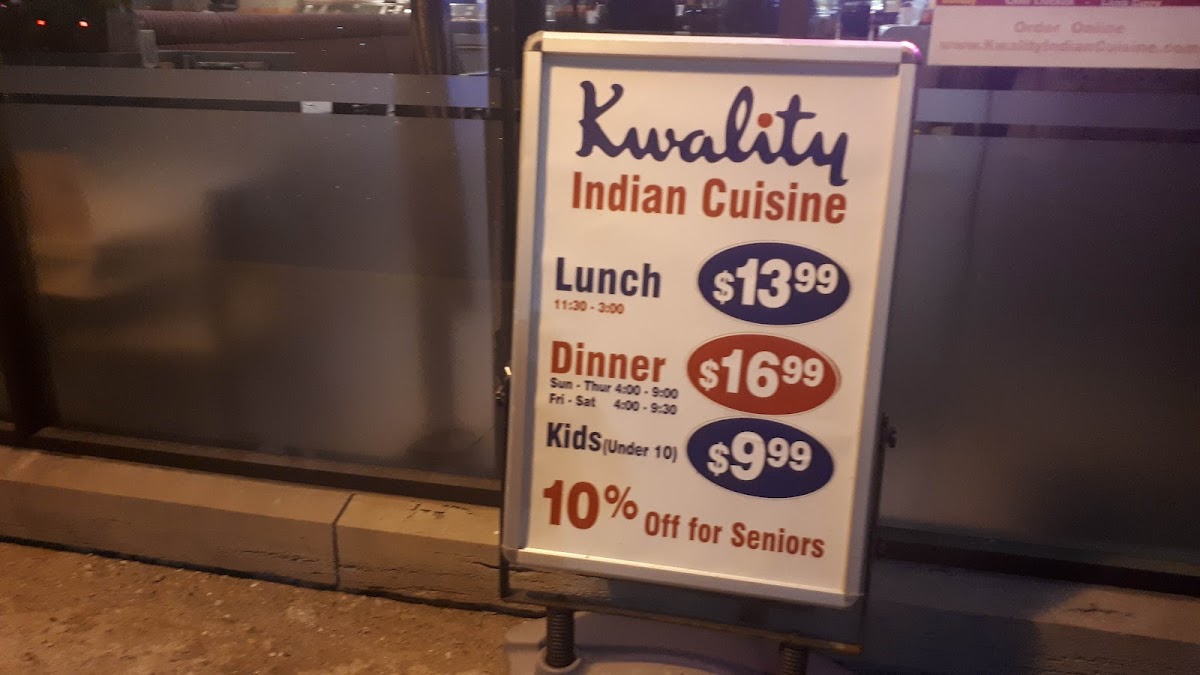 Kwality Fine Indian Cuisine Restaurant Photo Menu 10