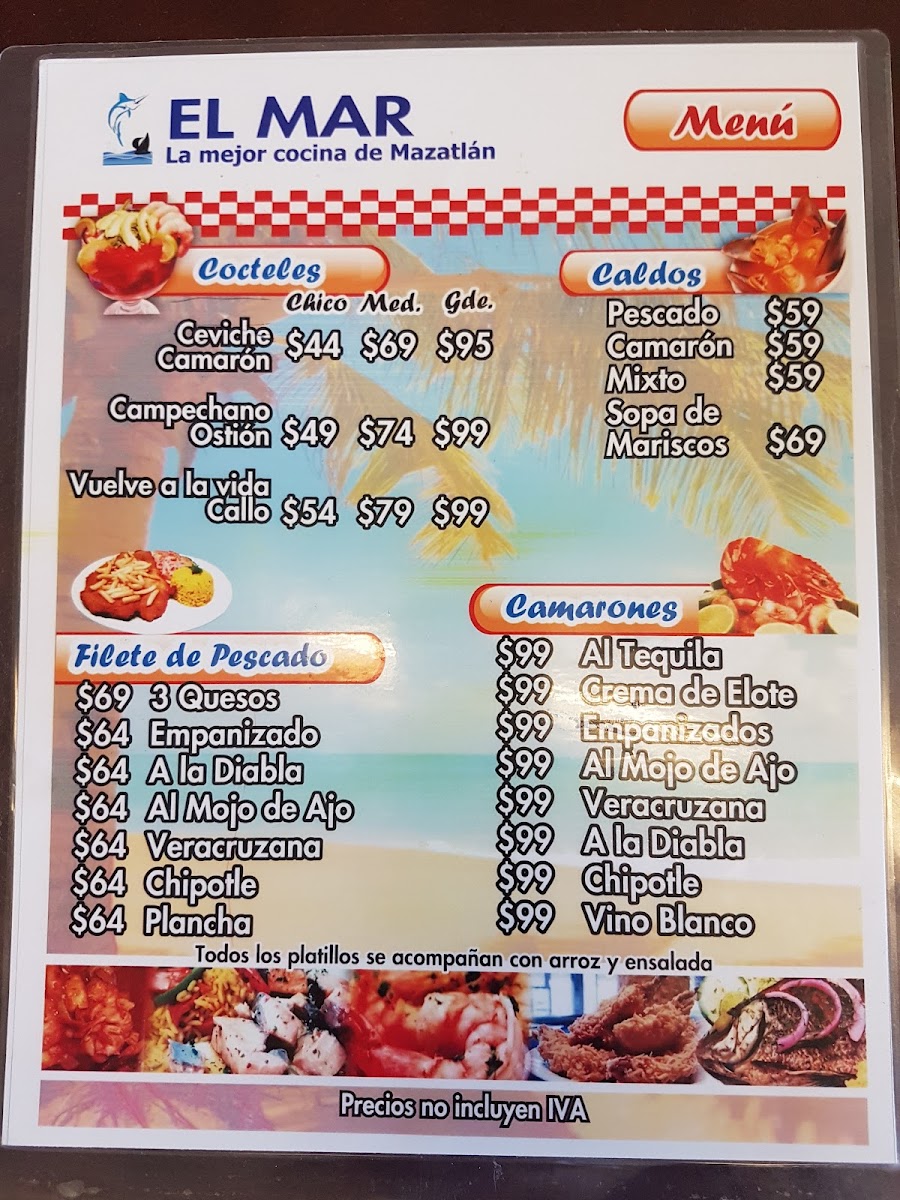 El Mar - La Mejor cocina de Mazatlan Photo Menu 1