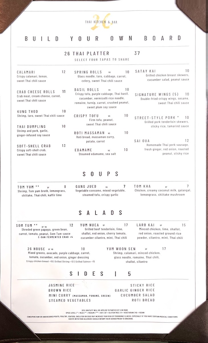 26 Thai Kitchen & Bar (Midtown) Photo Menu 10
