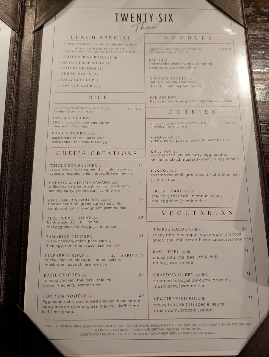 26 Thai Kitchen & Bar (Midtown) Photo Menu 2