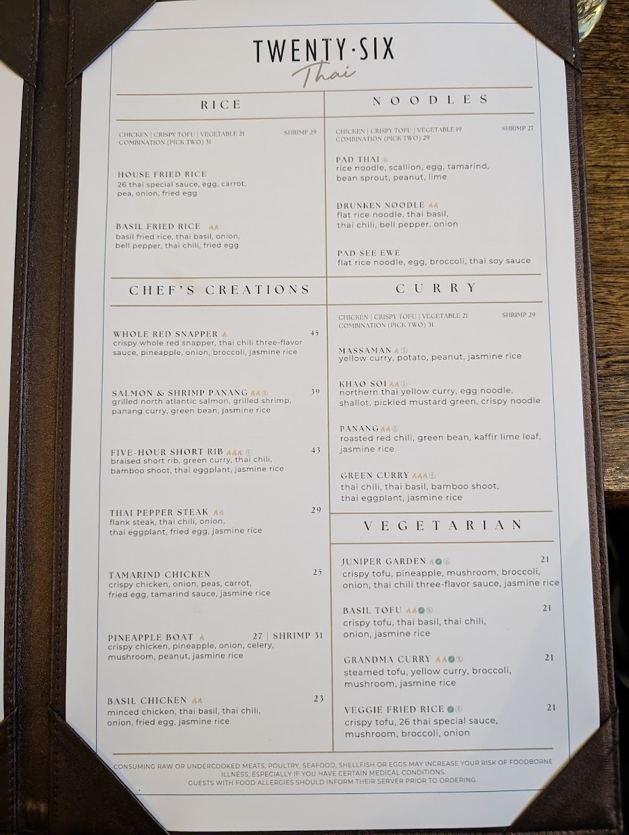 26 Thai Kitchen & Bar (Midtown) Photo Menu 3