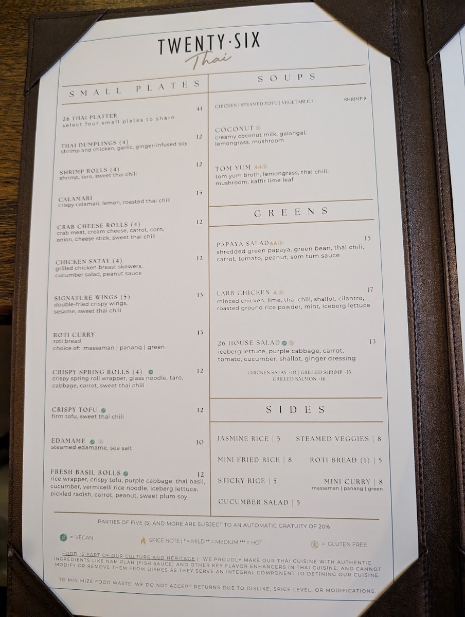 26 Thai Kitchen & Bar (Midtown) Photo Menu 4