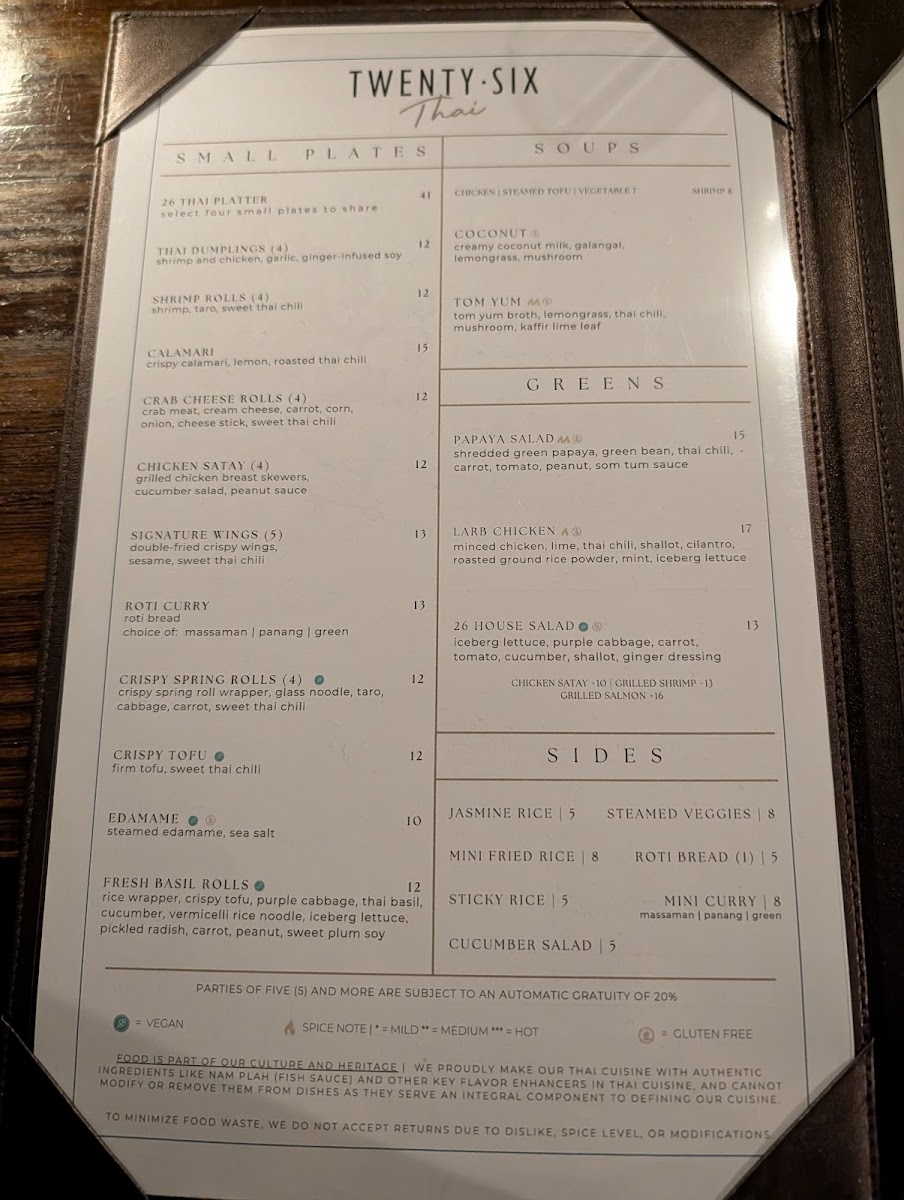 26 Thai Kitchen & Bar (Midtown) Photo Menu 5