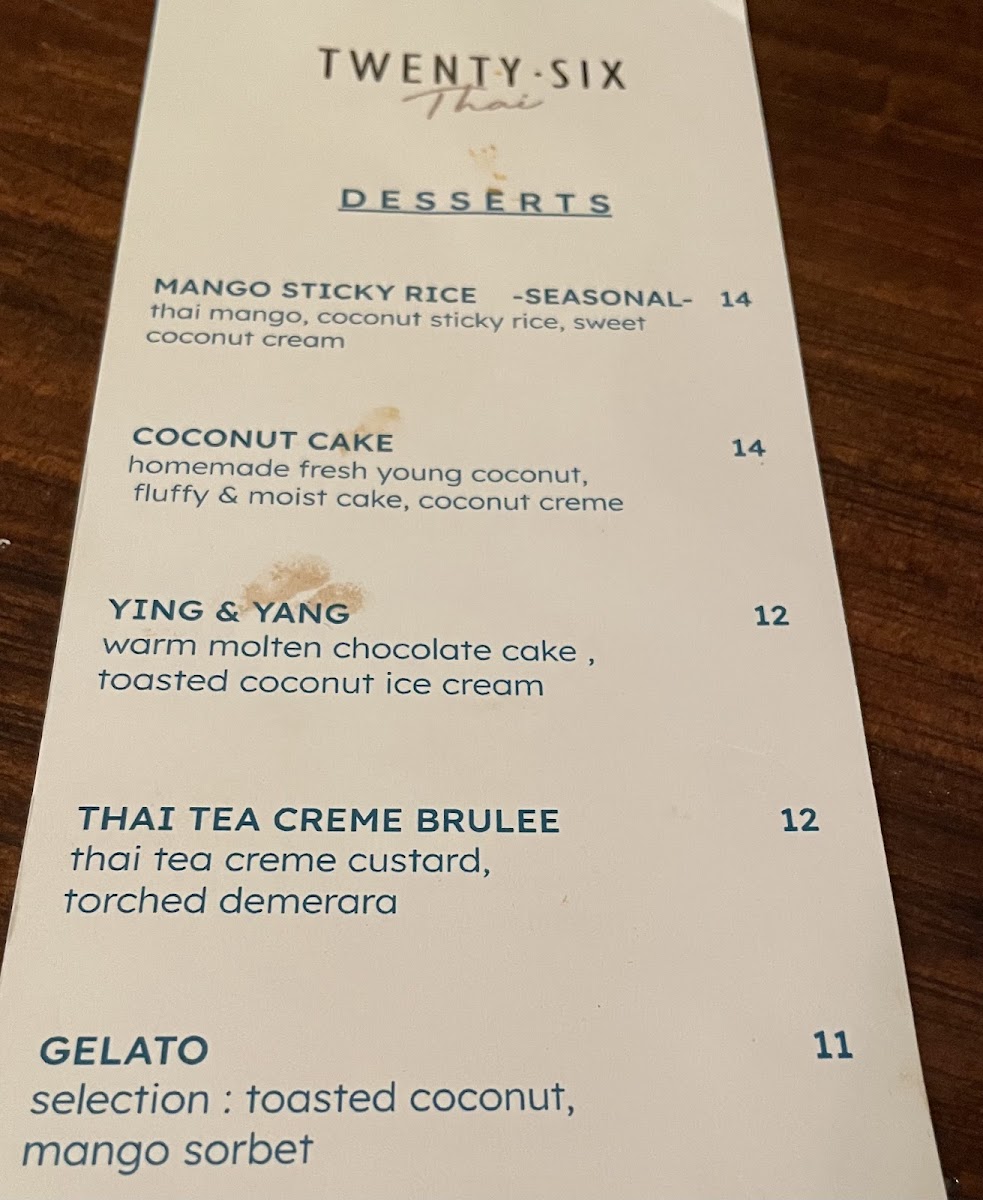 26 Thai Kitchen & Bar (Midtown) Photo Menu 6