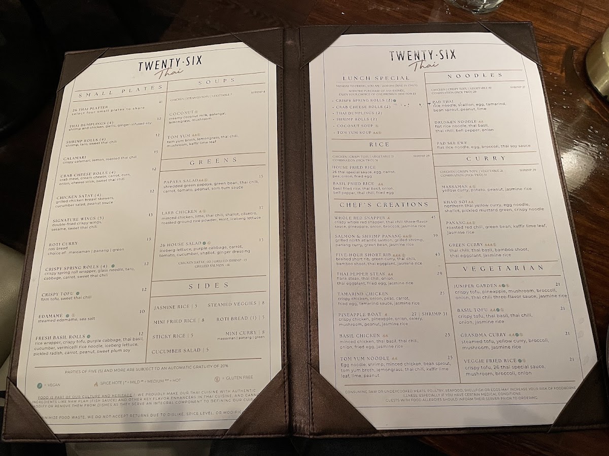 26 Thai Kitchen & Bar (Midtown) Photo Menu 7