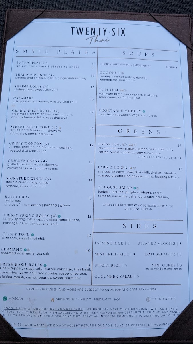 26 Thai Kitchen & Bar (Midtown) Photo Menu 8