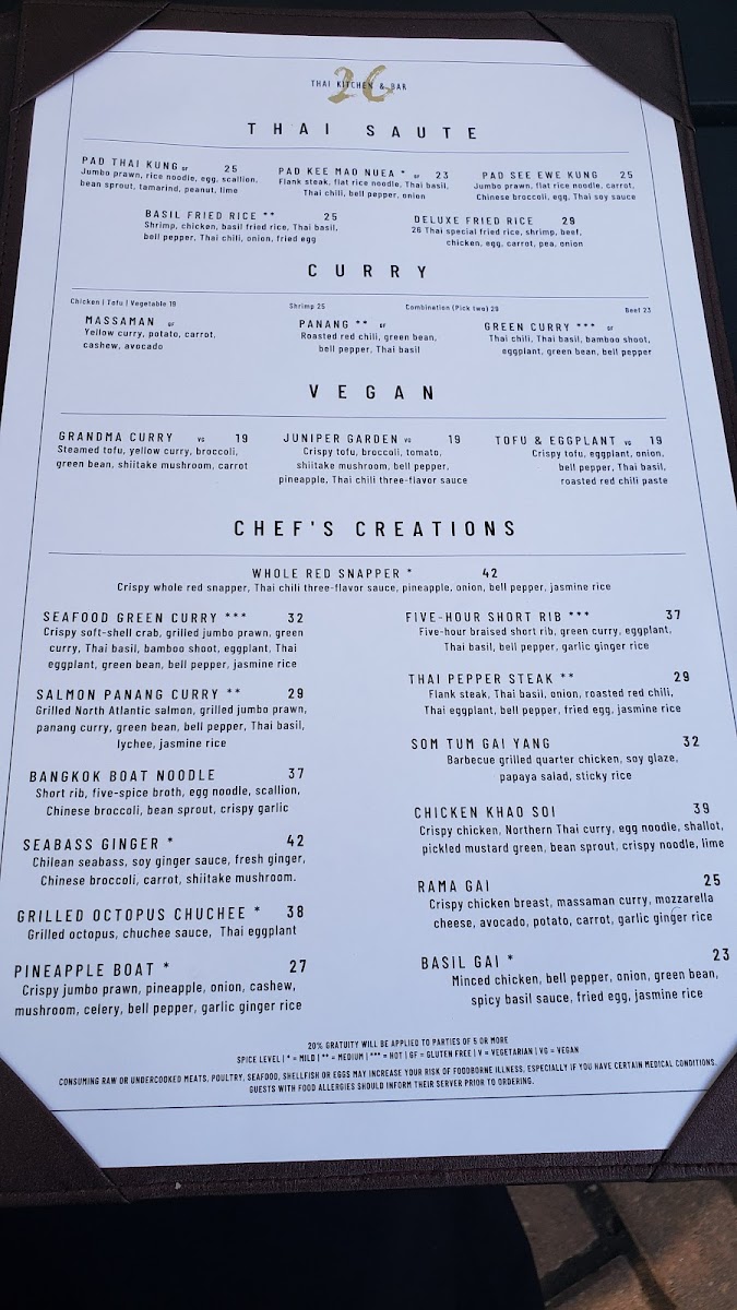 26 Thai Kitchen & Bar (Midtown) Photo Menu 9