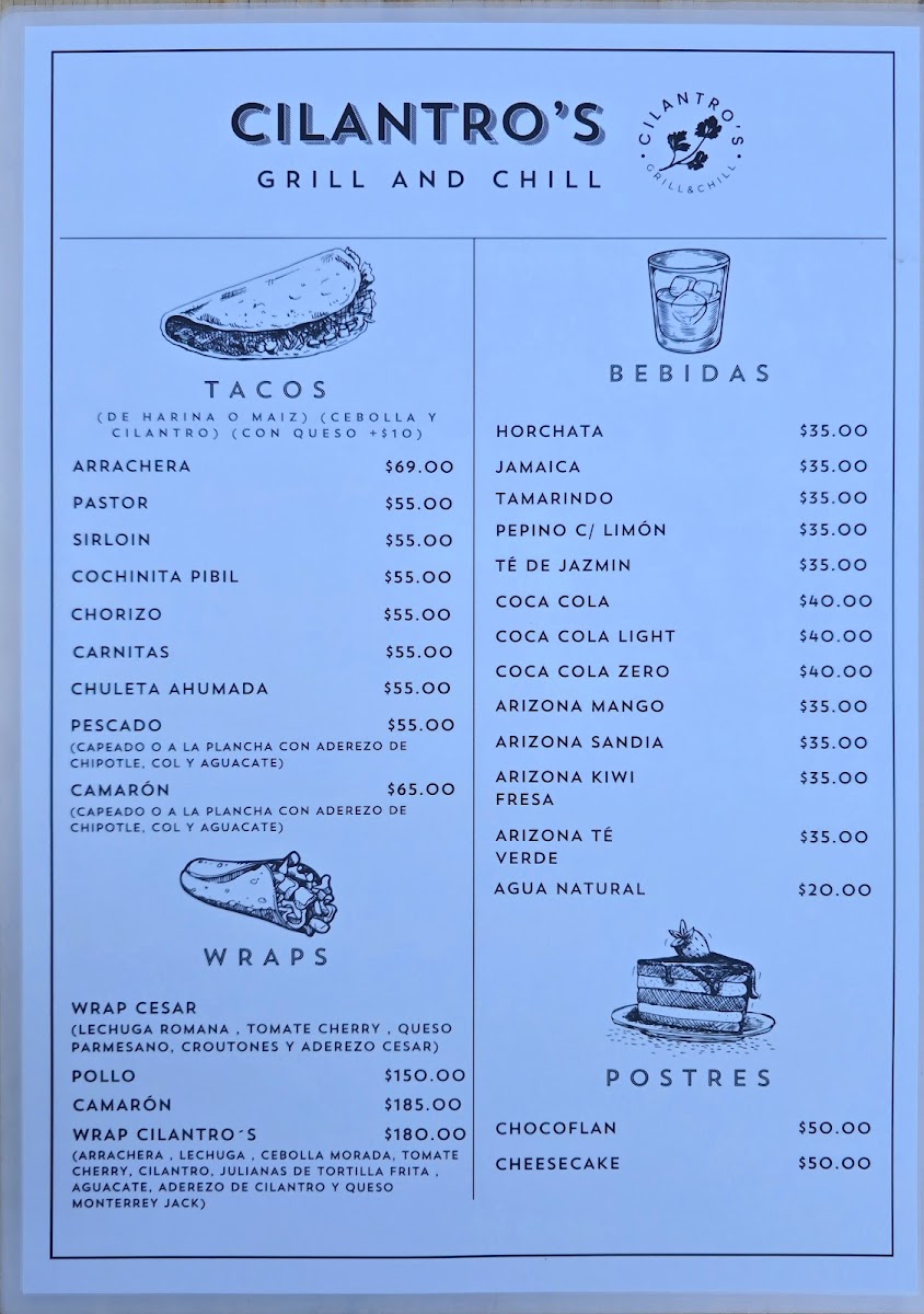 Cilantro´s Grill and Chill Photo Menu 1