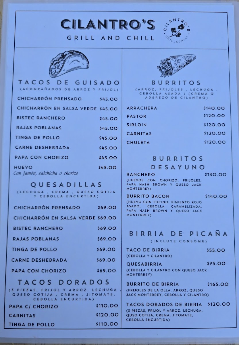 Cilantro´s Grill and Chill Photo Menu 2