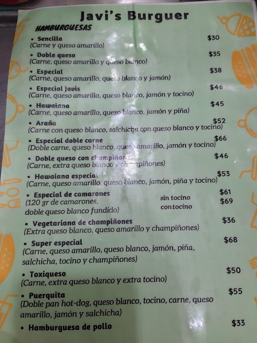 Javi's Burguer Photo Menu 9