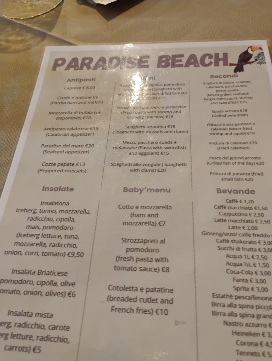 Paradise beach Photo Menu 5