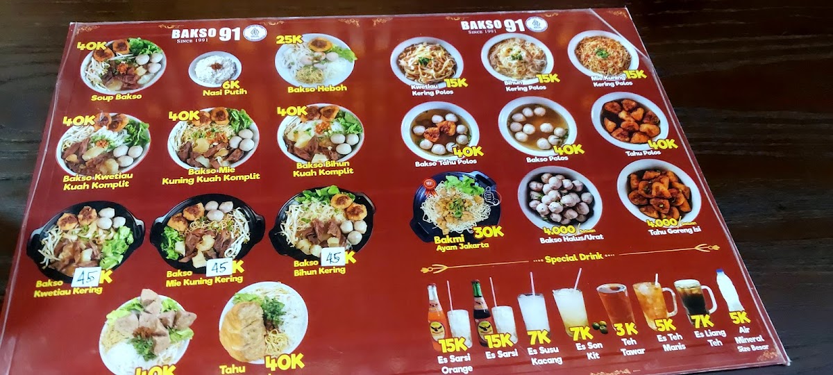 Bakso 91 Pontianak Photo Menu 2
