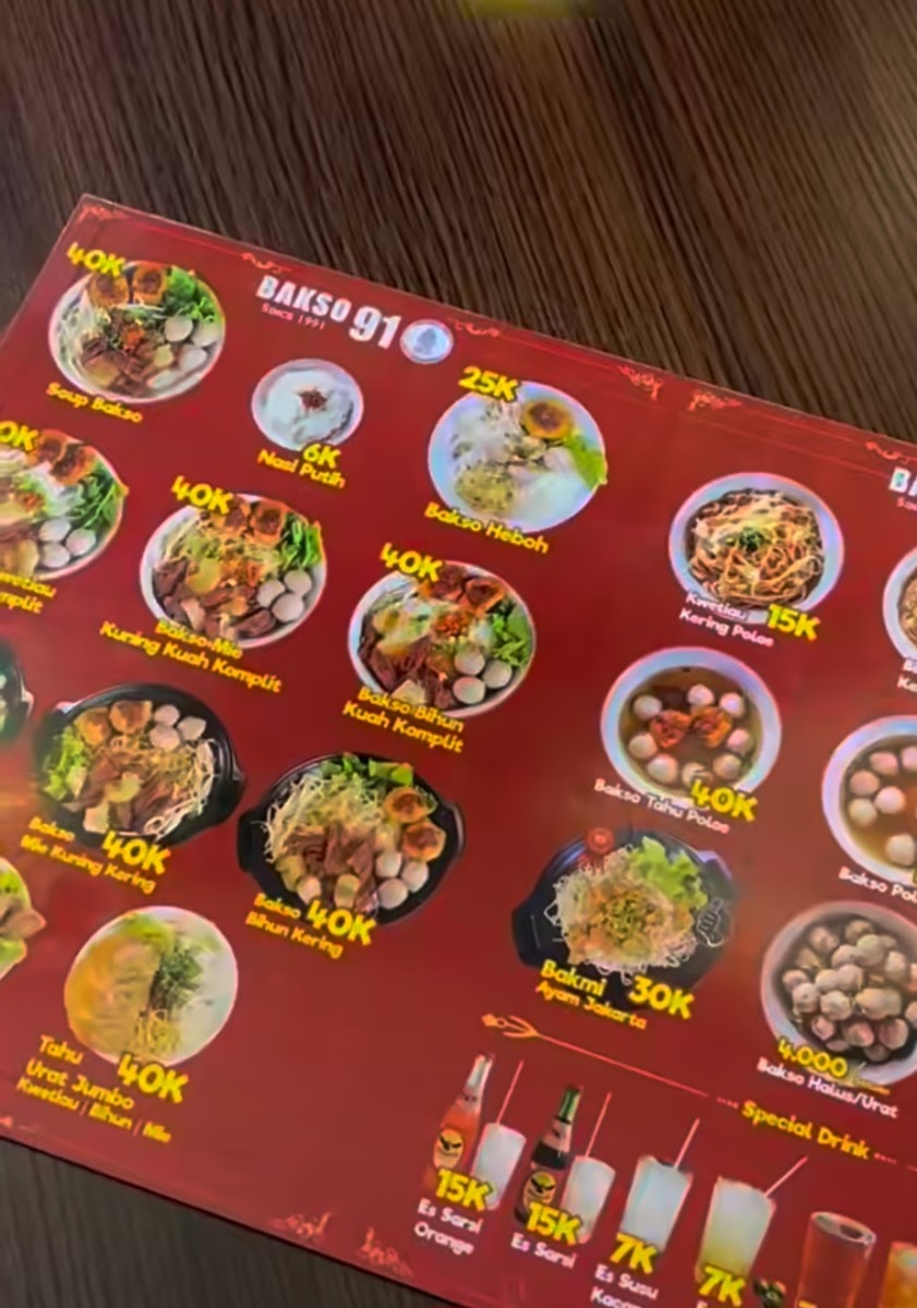 Bakso 91 Pontianak Photo Menu 3