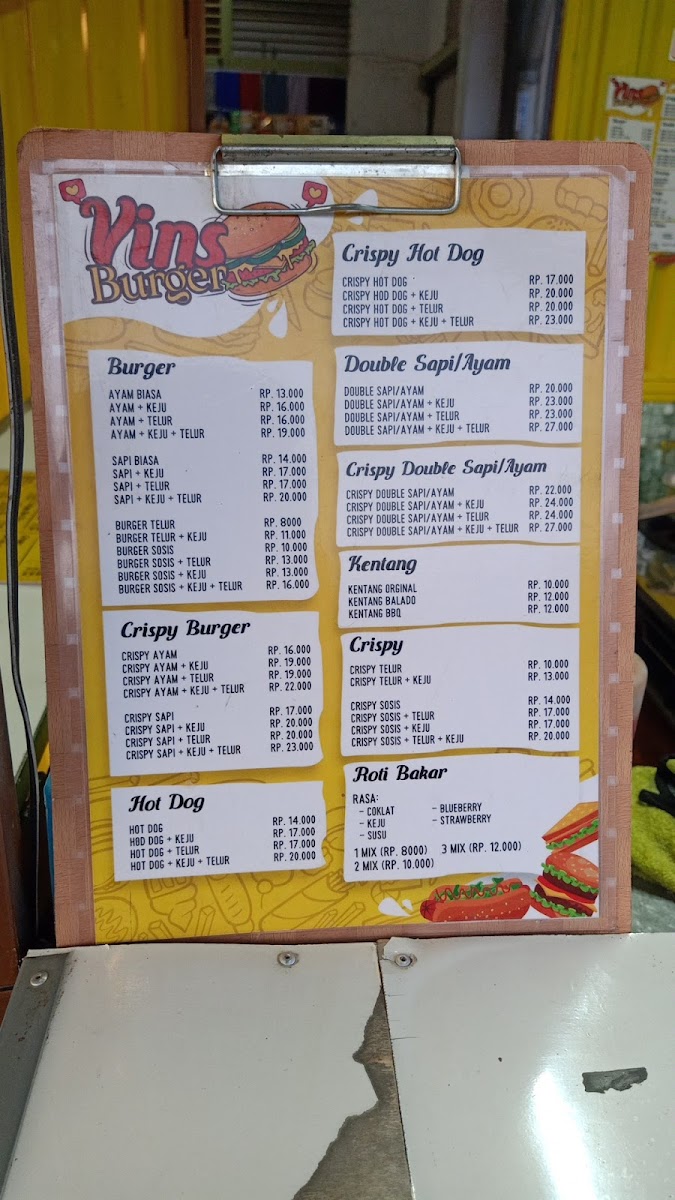 Vin's Burger Photo Menu 1