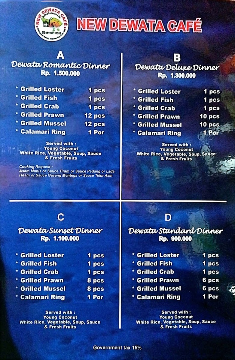 New Dewata Cafe Bali Photo Menu 1