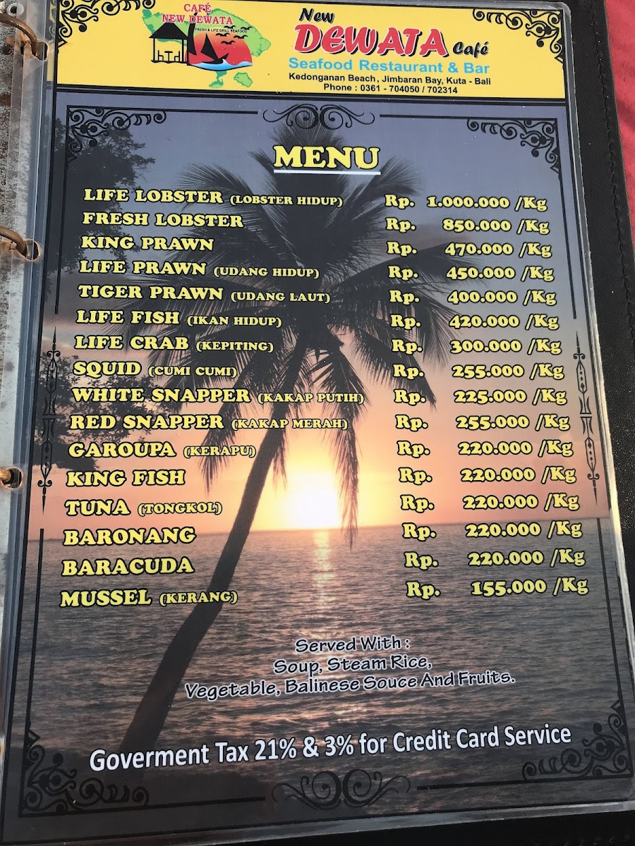 New Dewata Cafe Bali Photo Menu 10