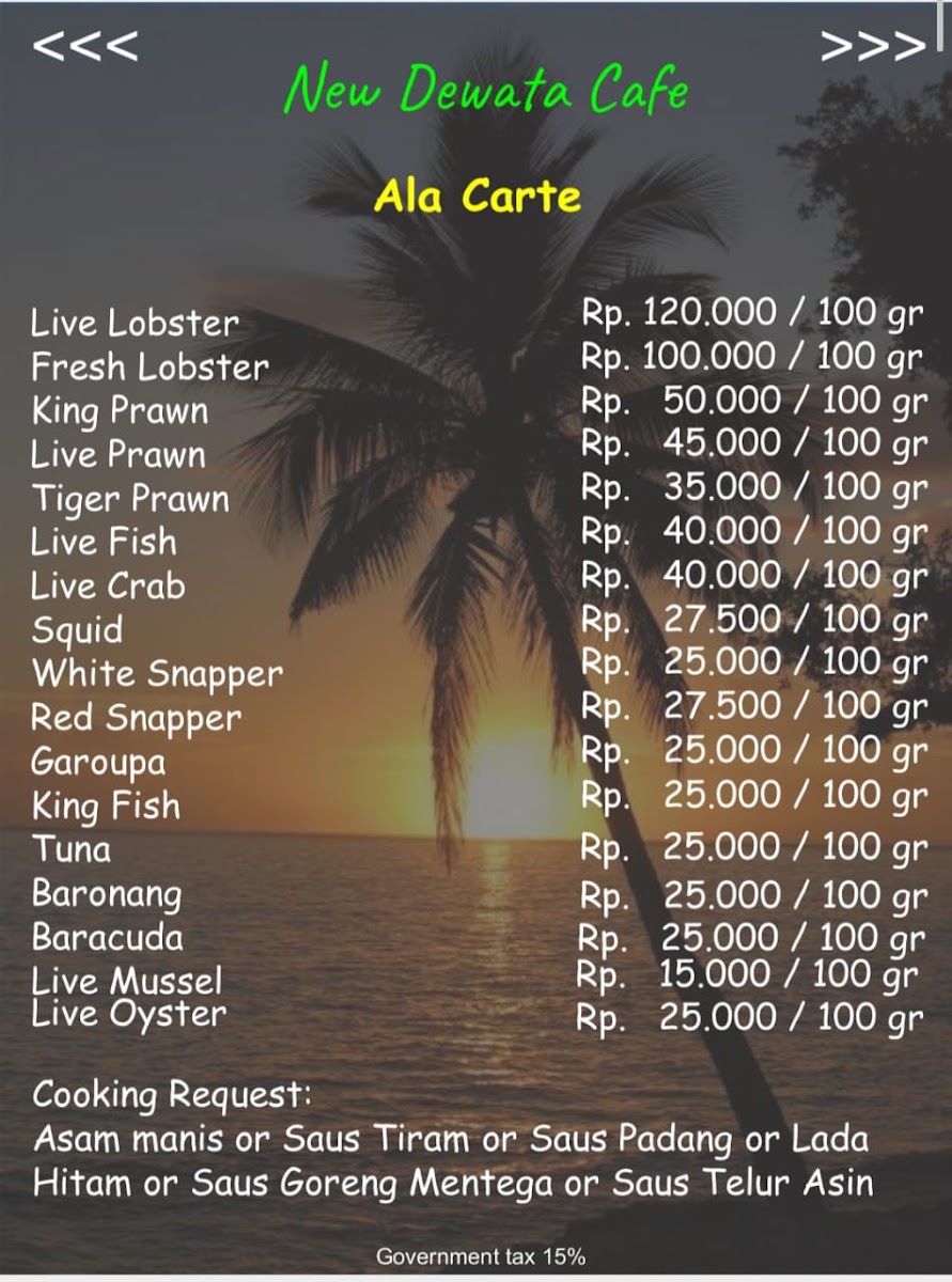 New Dewata Cafe Bali Photo Menu 7