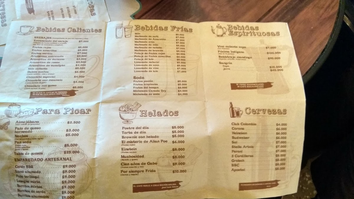 Café Del Carajo Photo Menu 1