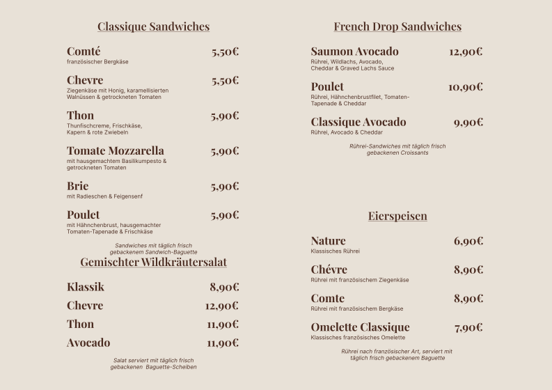 Café & Crème - Französisches Café Photo Menu 1