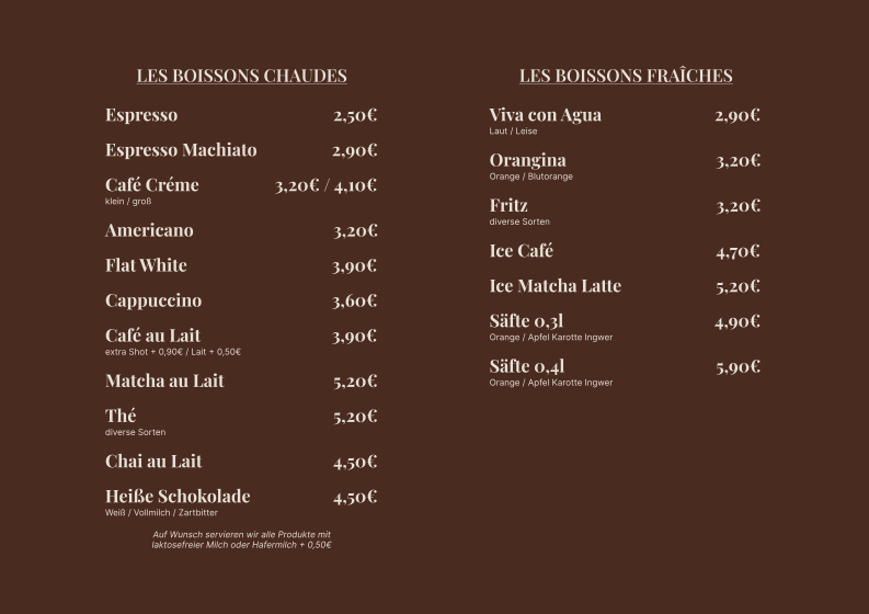 Café & Crème - Französisches Café Photo Menu 2