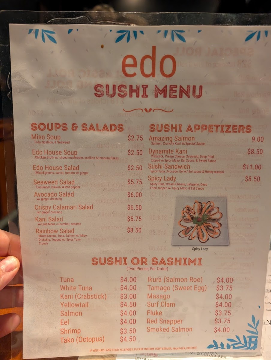 Edo Japanese Steak House Photo Menu 5