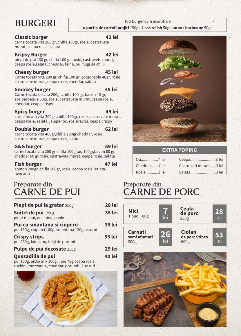 G&G Restaurant Photo Menu 1