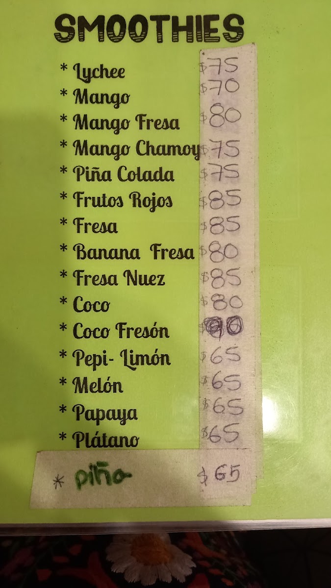 Las Tapiocas Photo Menu 2