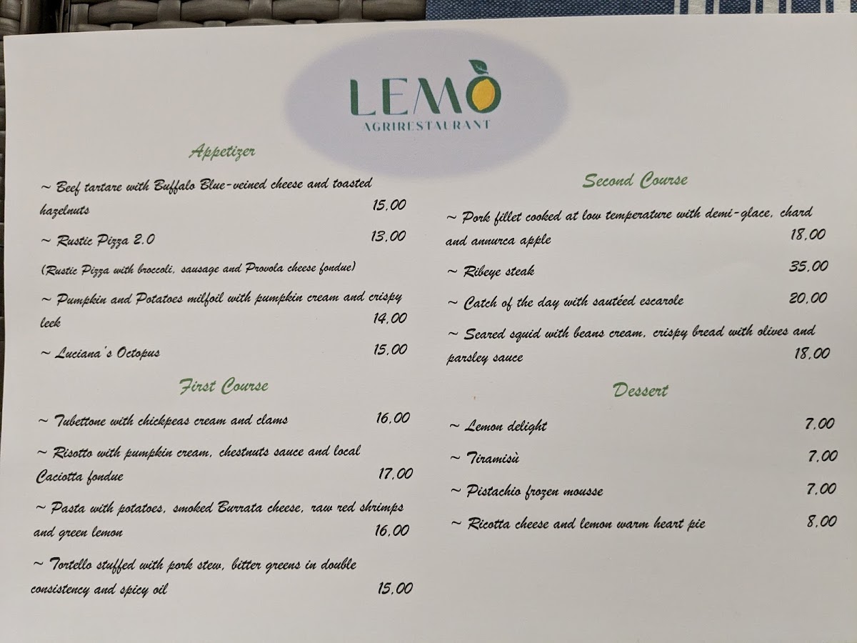 Ristorante Lemò Photo Menu 1