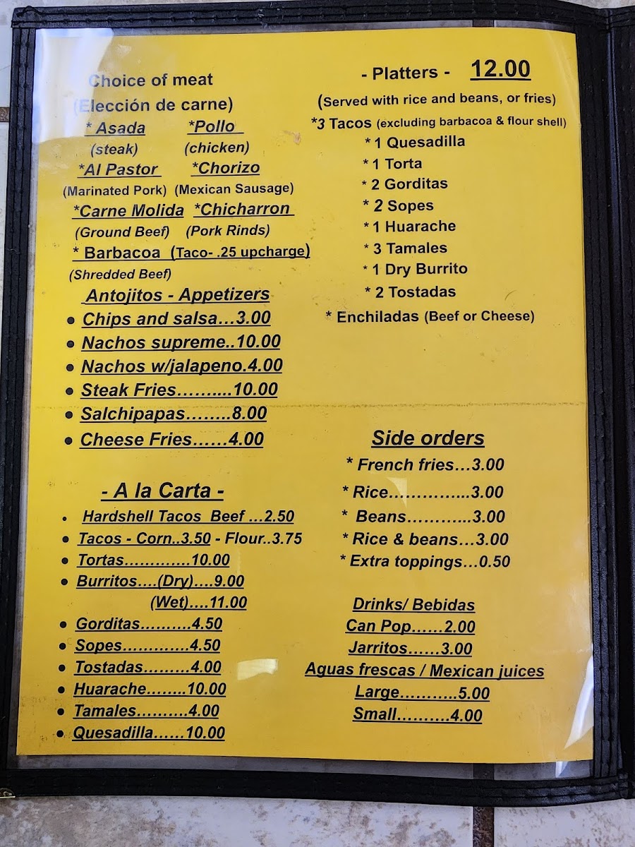 El Torito Asador Photo Menu 5