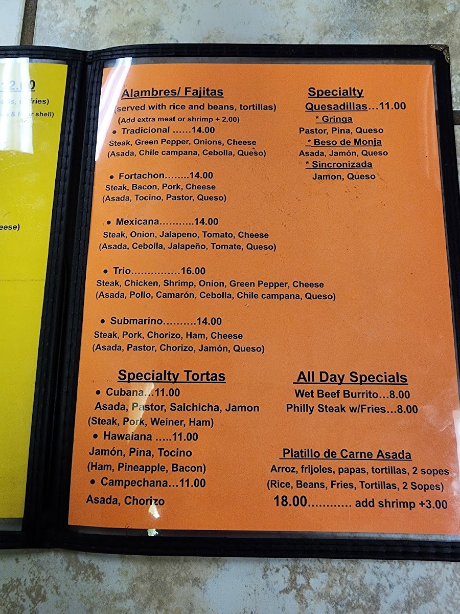 El Torito Asador Photo Menu 6