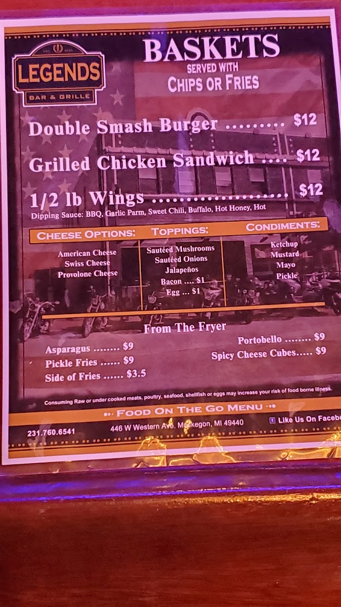 Legends Bar & Grille Photo Menu 4