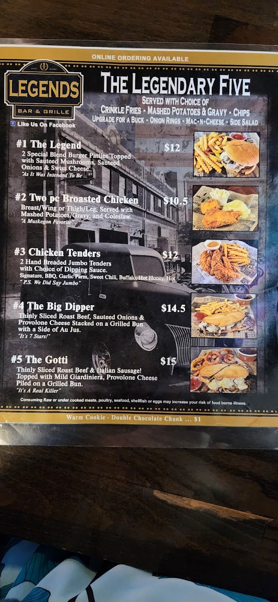 Legends Bar & Grille Photo Menu 7