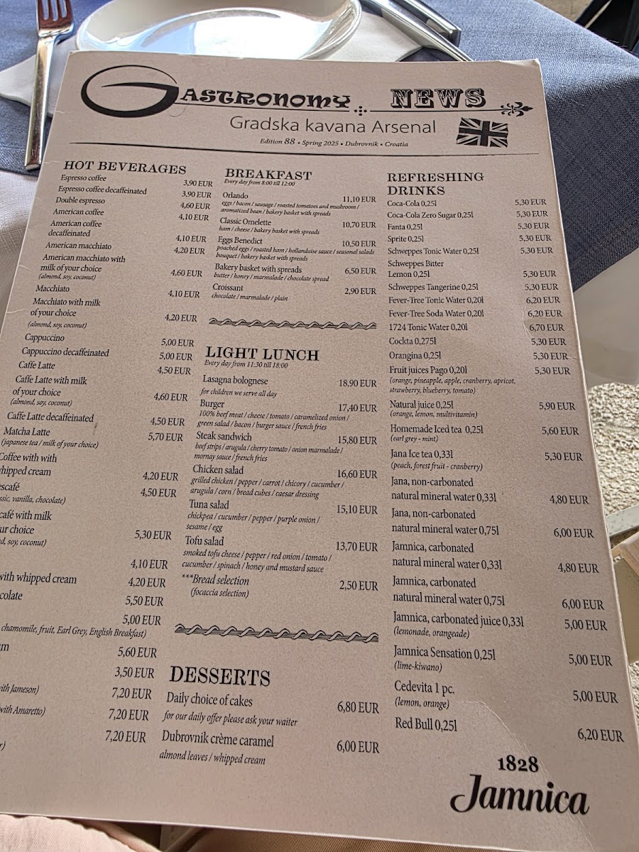 Gradska kavana Arsenal Restaurant Photo Menu 10