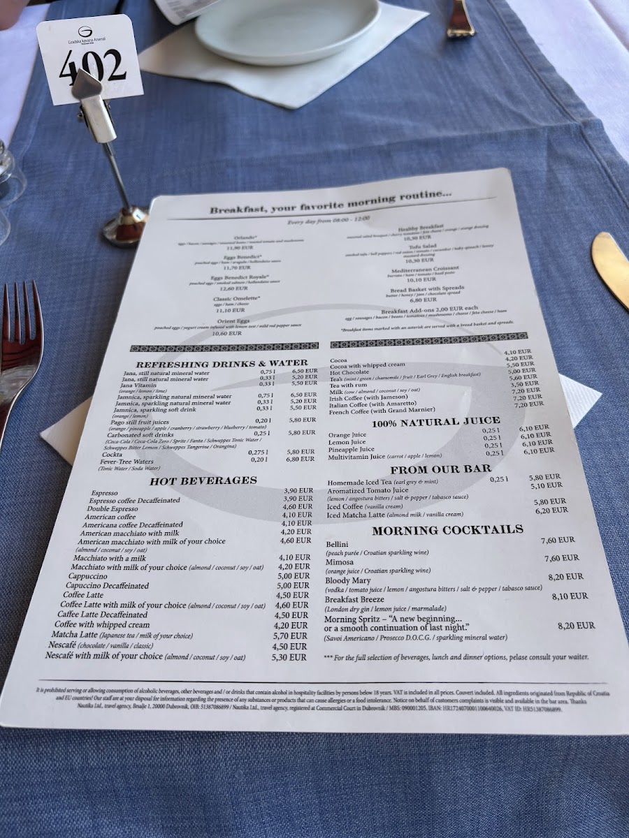 Gradska kavana Arsenal Restaurant Photo Menu 8