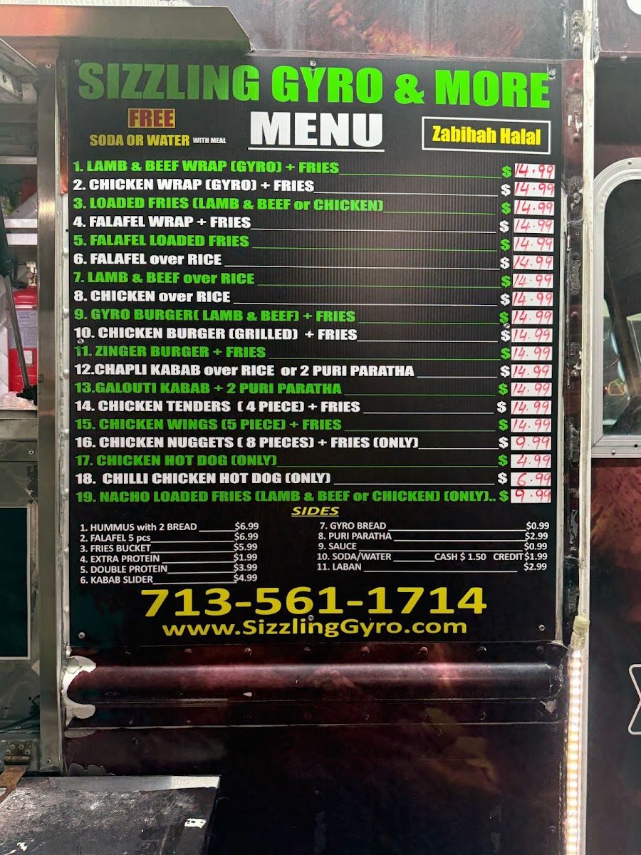 Sizzling Gyro Photo Menu 1