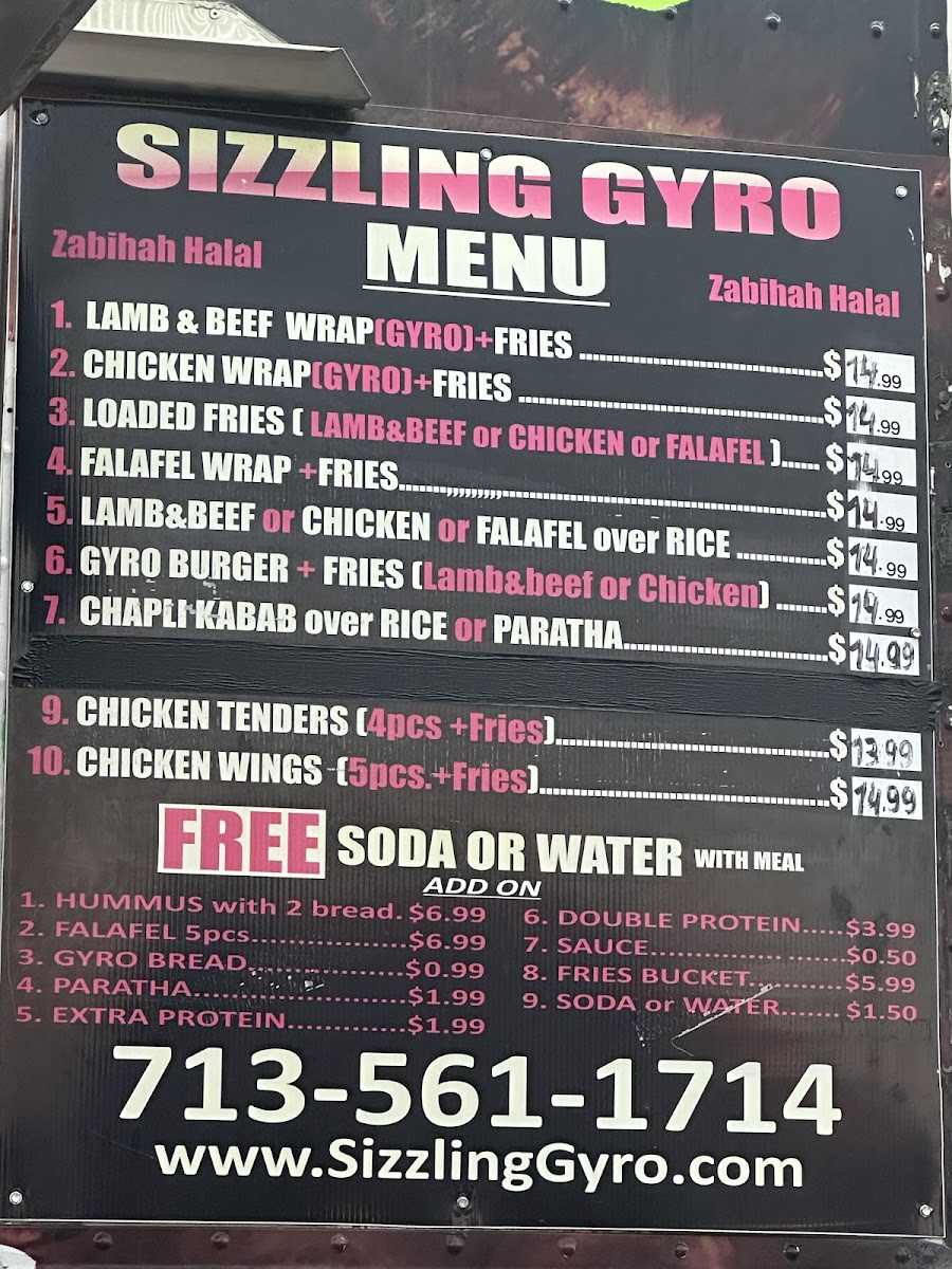 Sizzling Gyro Photo Menu 3