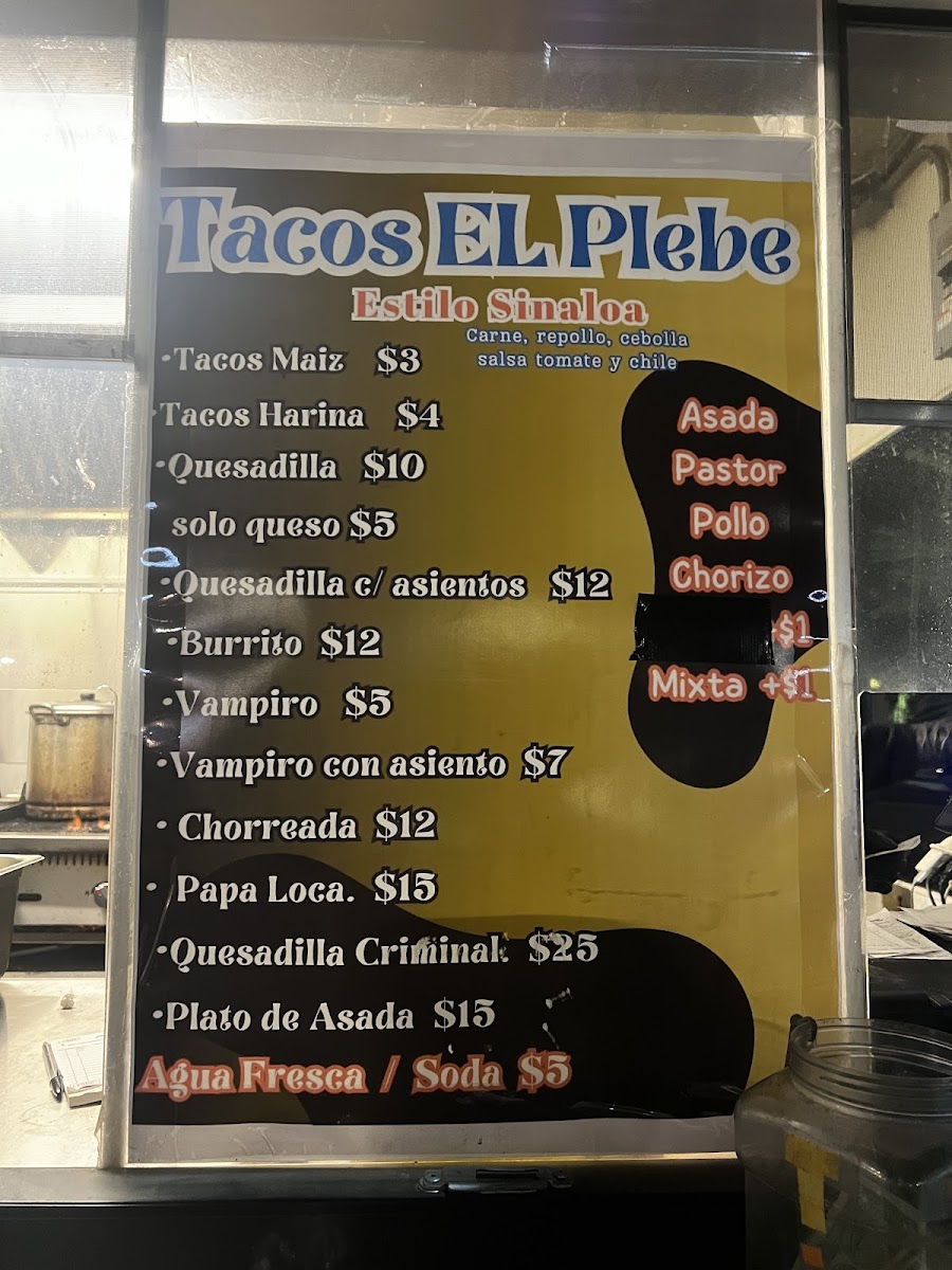 Tacos El Plebe Photo Menu 2