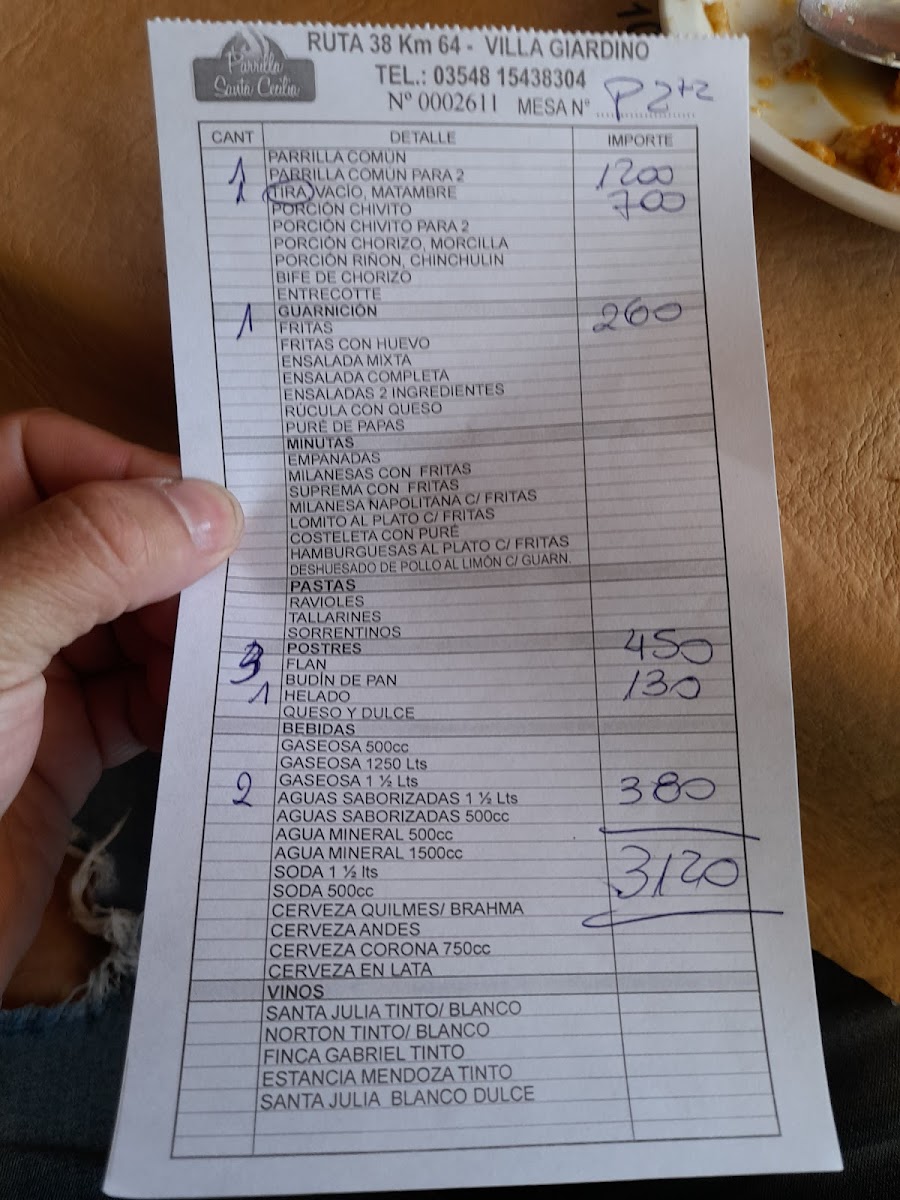 Parrilla Santa Cecilia Photo Menu 1