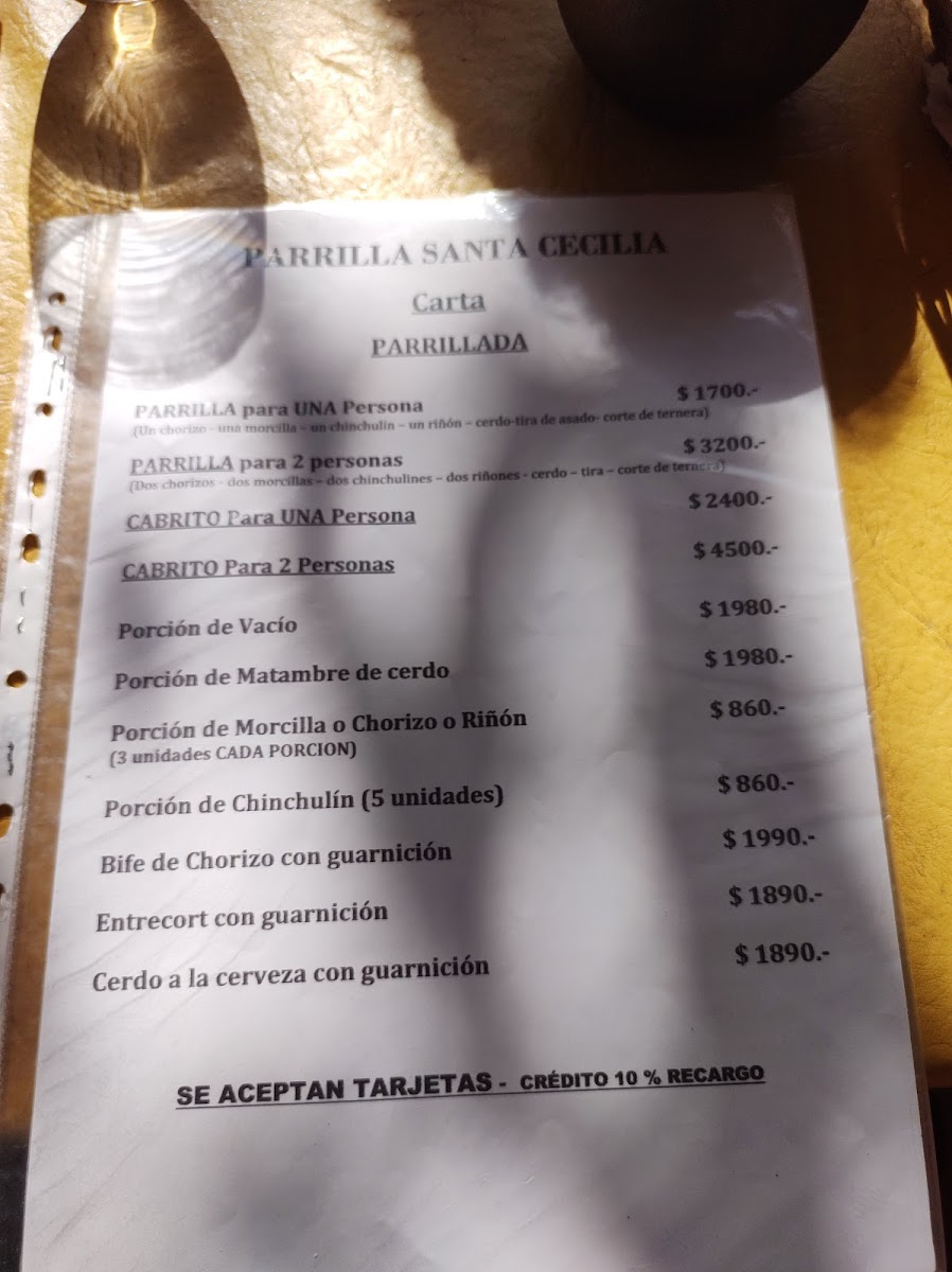 Parrilla Santa Cecilia Photo Menu 3