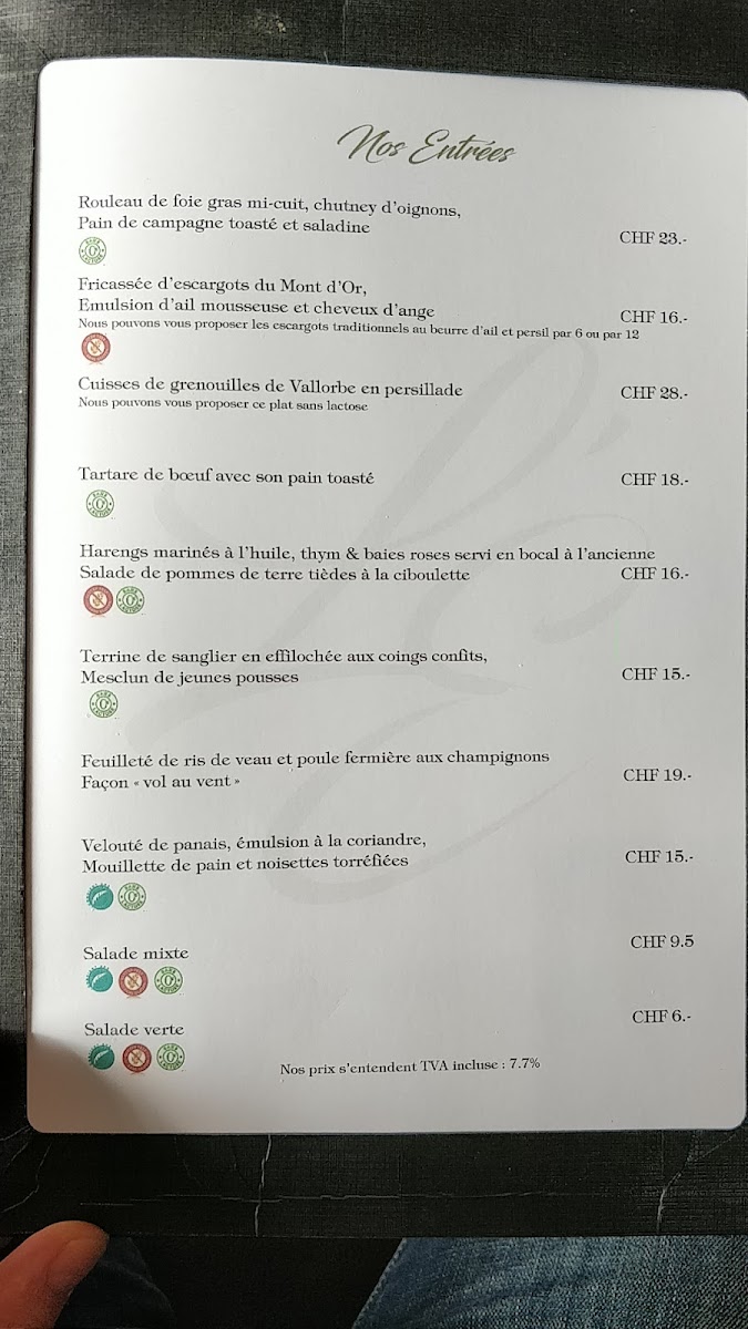 Auberge de L’Esplanade Photo Menu 1