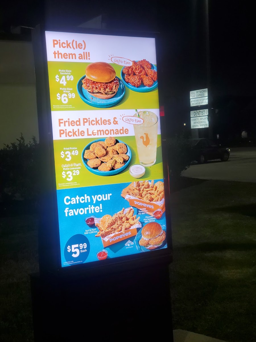 Popeyes Louisiana Kitchen Photo Menu 1