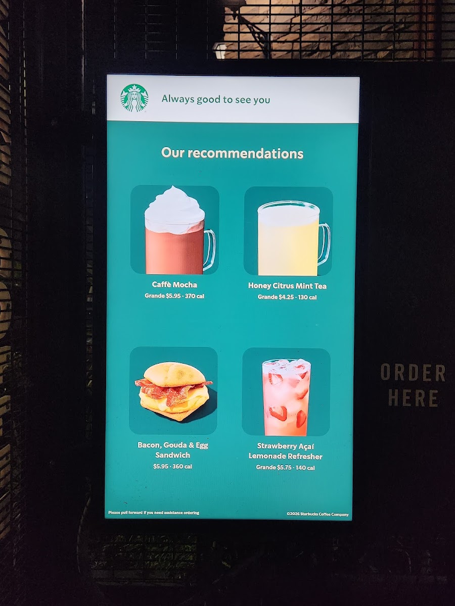 Starbucks Coffee Company Photo Menu 1