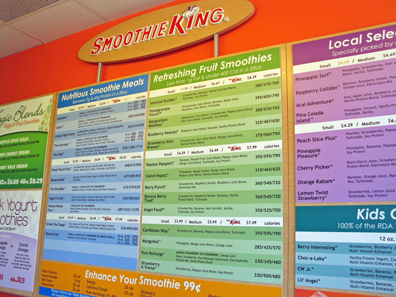 Smoothie King Photo Menu 1
