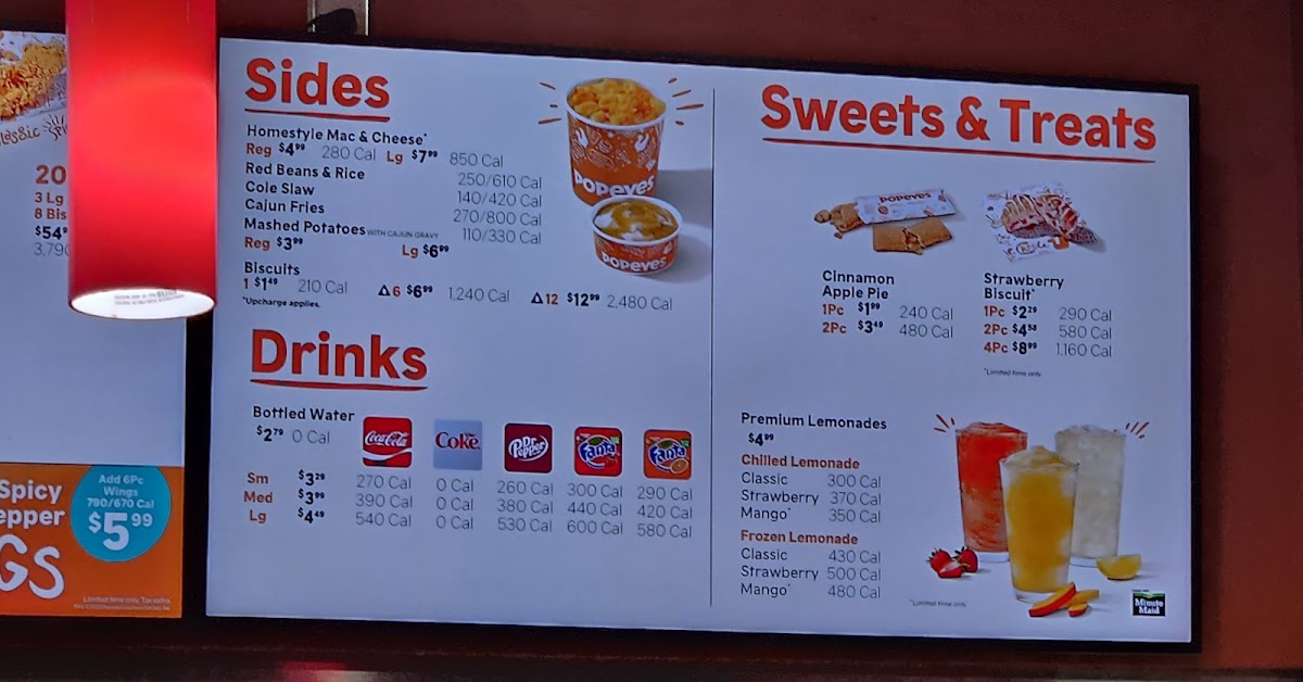 Popeyes Louisiana Kitchen Photo Menu 2