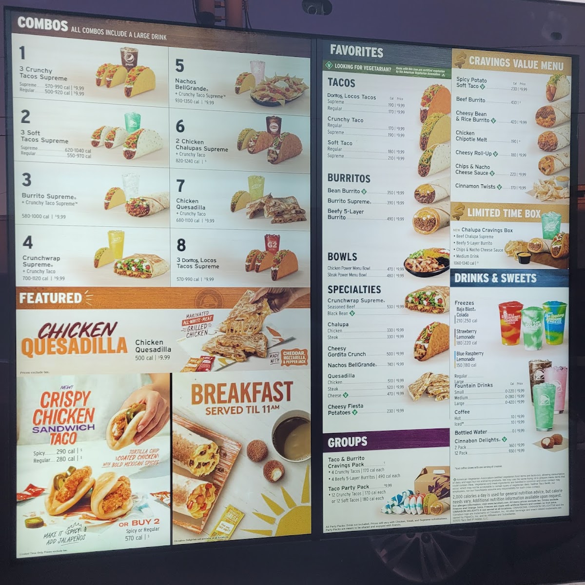 Taco Bell Photo Menu 1
